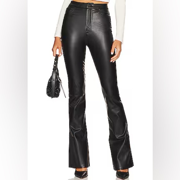 NWT 7 For All Mankind Leather Flares - Picture 2 of 5